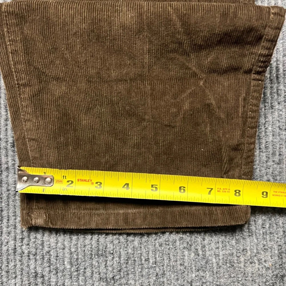 LL Bean Standard Fit Corduroy Pants Mens 38x30 Brown Stretch Straight Leg